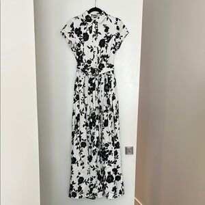 Nina Ricci Floral Black and White Maxi Dress